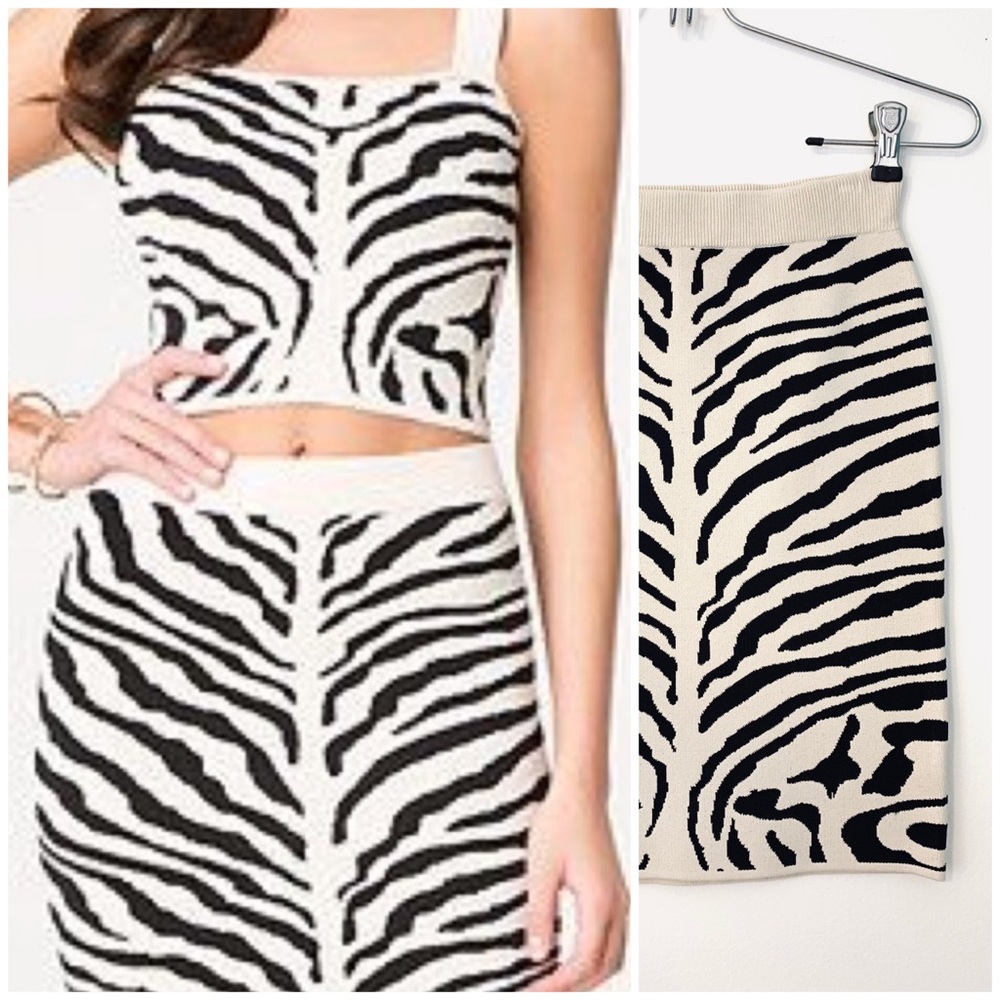 Bebe Zebra Knit Skirt